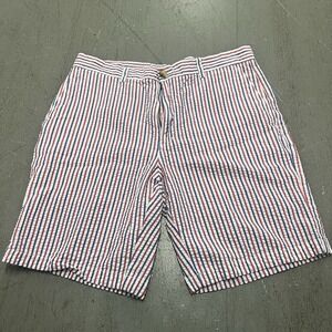 Vineyard Vines Breaker Shorts Men's Size 34 Red White Navy Chino Flat Front